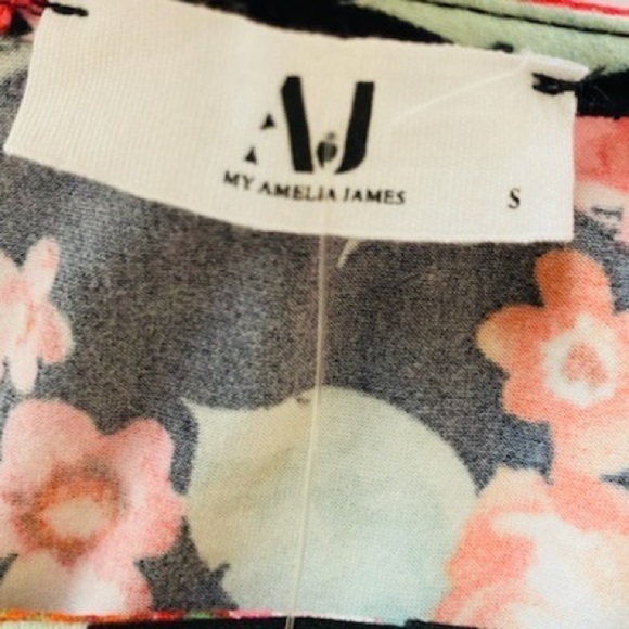 Amelia James New Size S Black Orange Floral Print Newport Stretch Maxi Dress - Picture 8 of 10